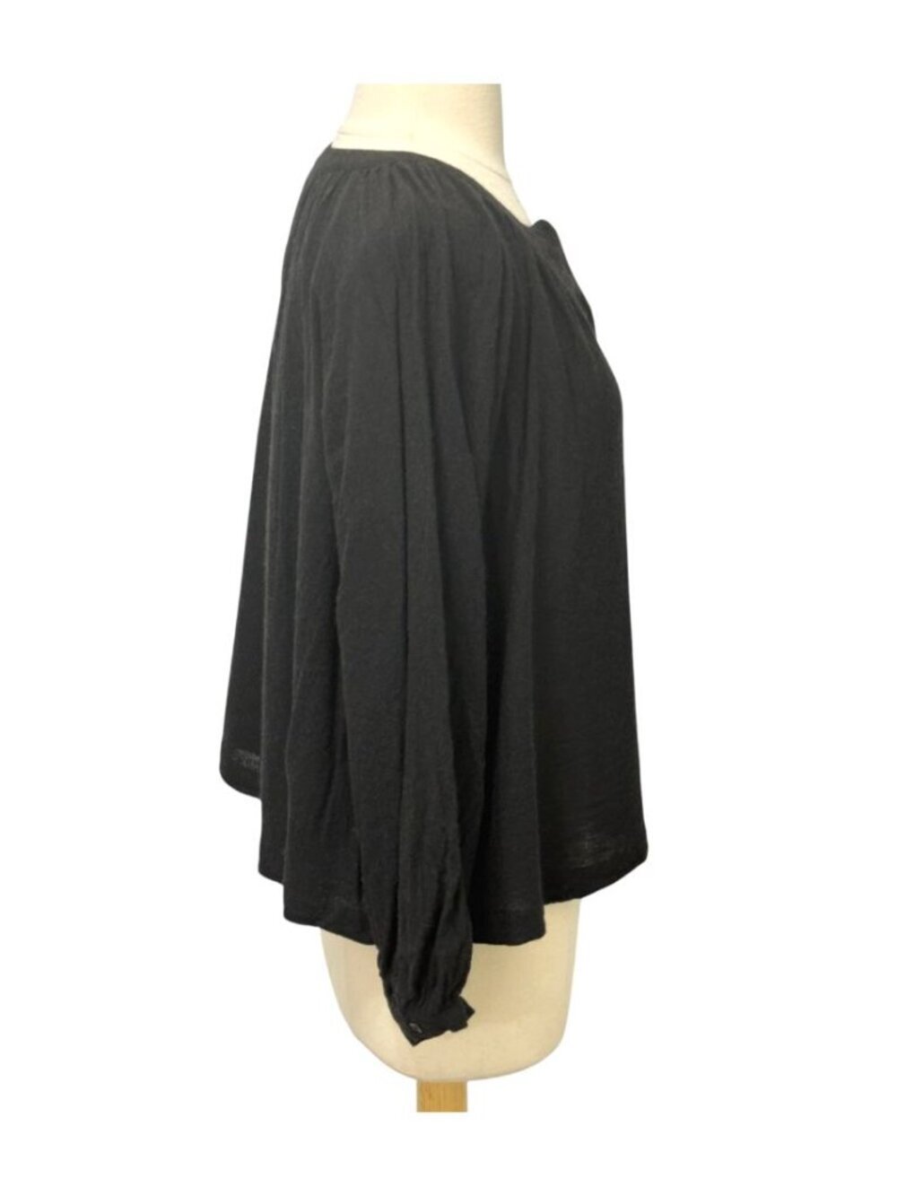 Jenni Kayne Womens Willow Blouse Top Viscose Wool Blend Black Long Sleeve Size M - Picture 5 of 10